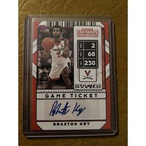 BRAXTON KEY 2020 PANINI CONTENDERS DRAFT PICKS RC GAME TICKET AUTO 74 /99